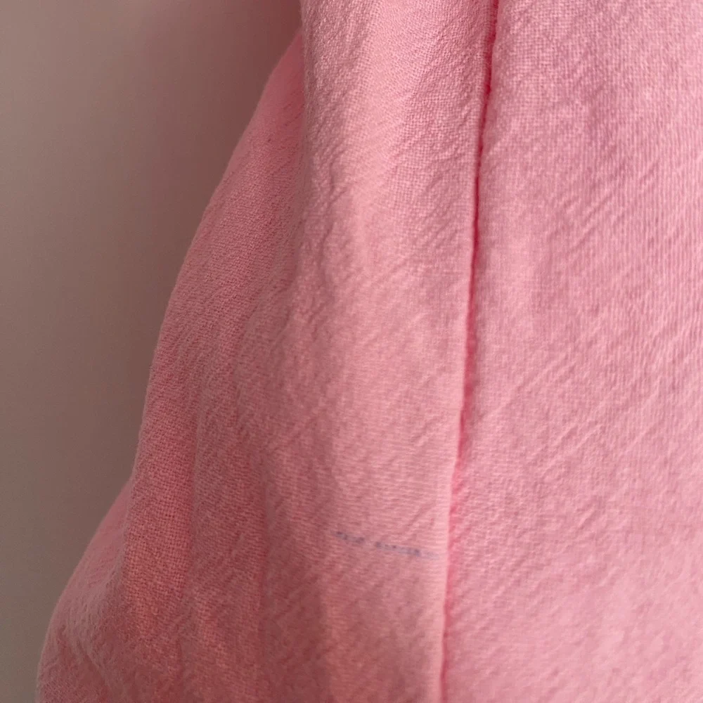 Pink puff sleeve tiered midi wrap dress - Picture 5 of 8